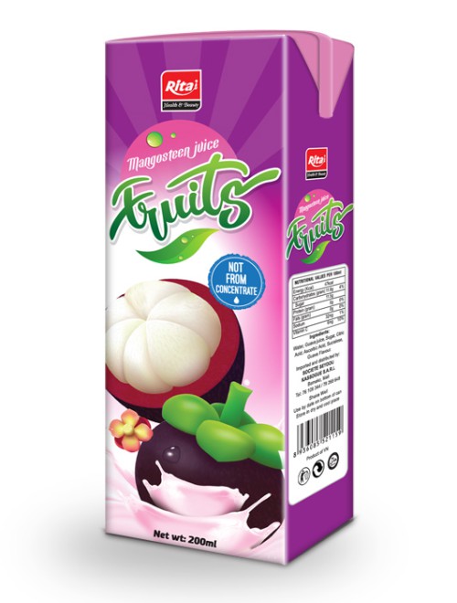 200ml Mangosteen juice fruits tetra pak